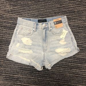 NWT Aero Distressed Denim Mom Shorts Size 2